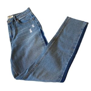 Two-Tone High Waist Jeans